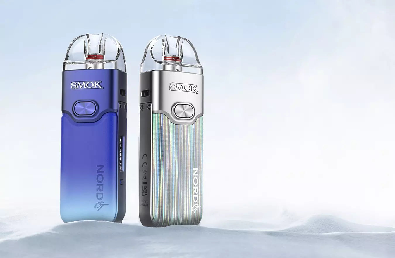 Blue and Silver SMOK Nord GT with light grey background 