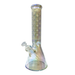 Glass Beaker Bong -14" Lv Pattern (7mm) - Asst Colours (v17) Pink Rainbow