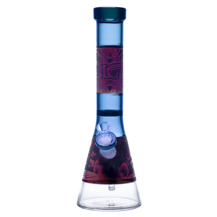 14" 5mm Legendary 3-Tone Lava Splash Beaker Bong Transparent Black