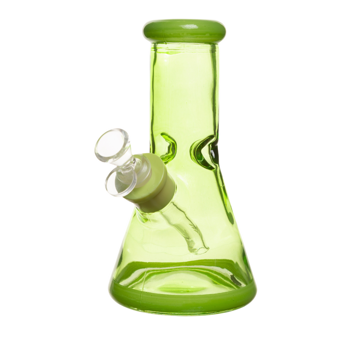 8" 7mm Clear Glass Bong Green