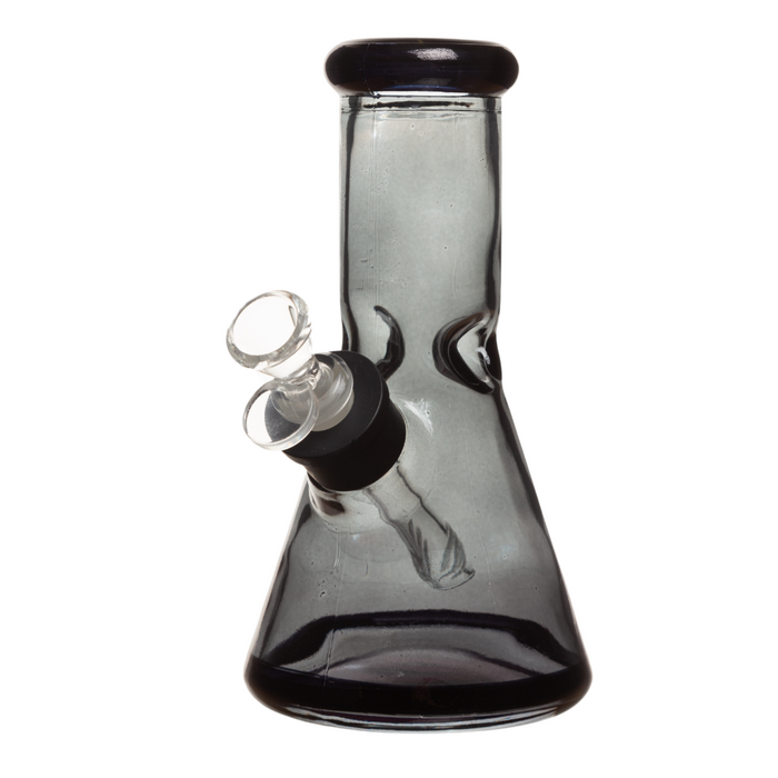 8" 7mm Clear Glass Bong Transparent Black
