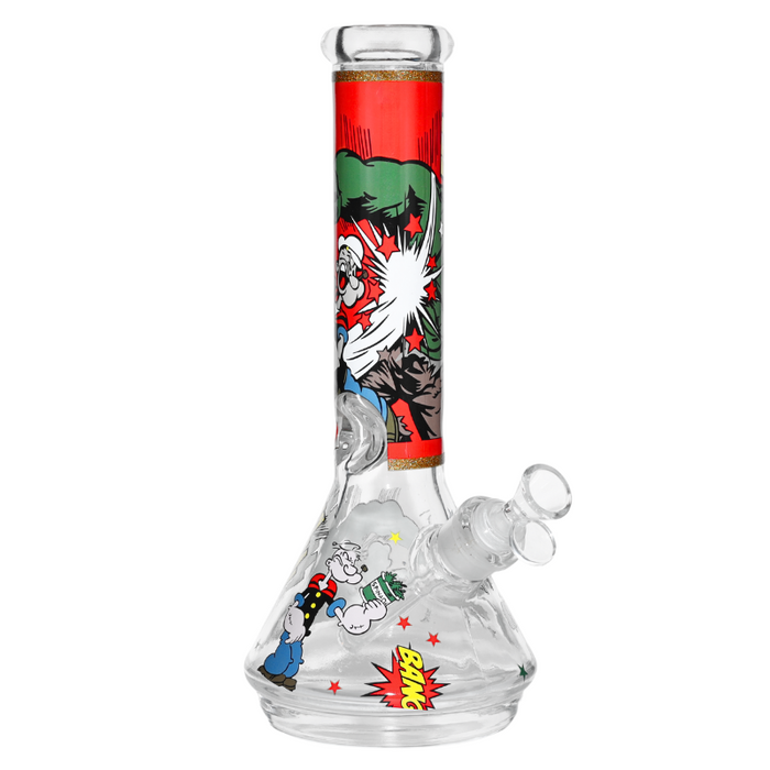 12" 7mm Mystery Rips Glass Bong w/ Gift Box B