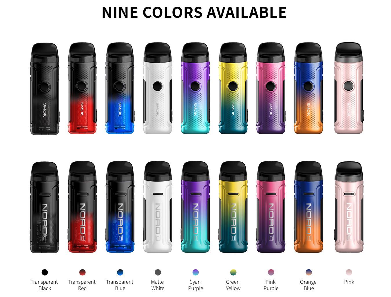 Colours available for SMOK Nord C device