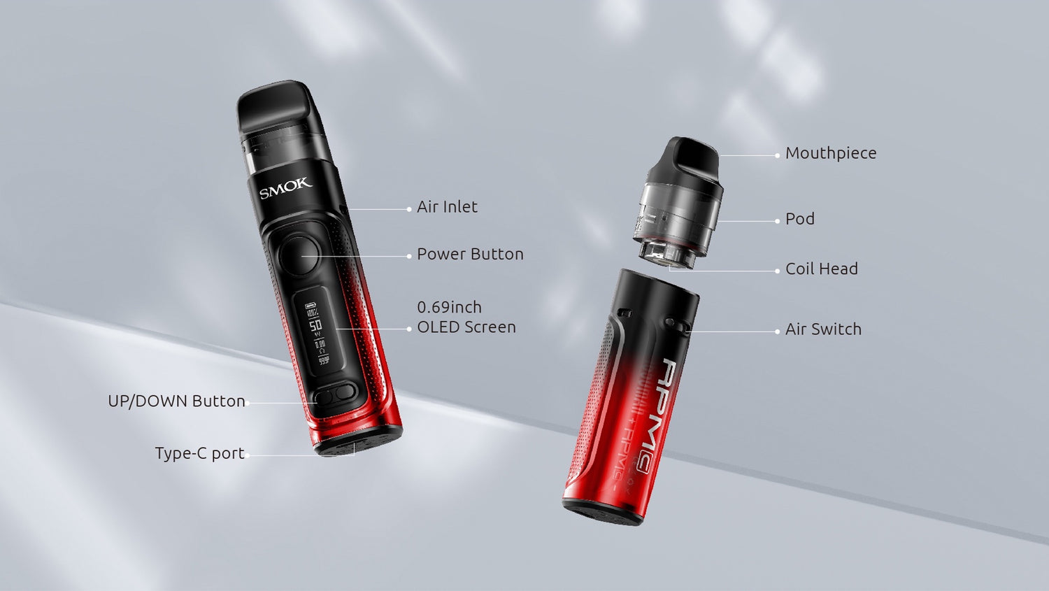 Features diagram for SMOK RPM C