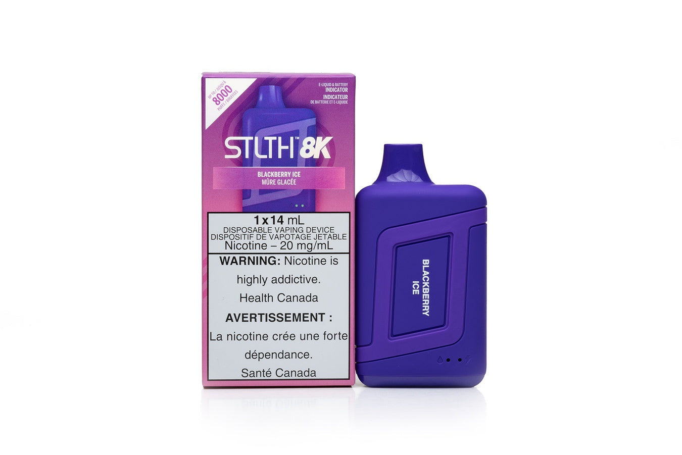 STLTH 8K next to packaging