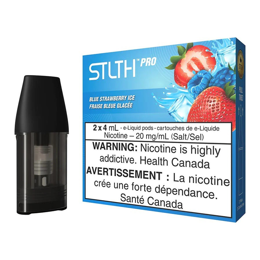 STLTH Pro pods in Blue Strawberry Ice flavour