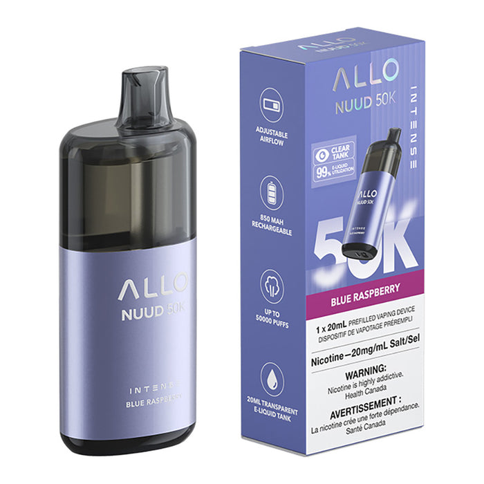 Allo Intense Nuud 50K Disposable Vape Device - Blue Raspberry 20ml