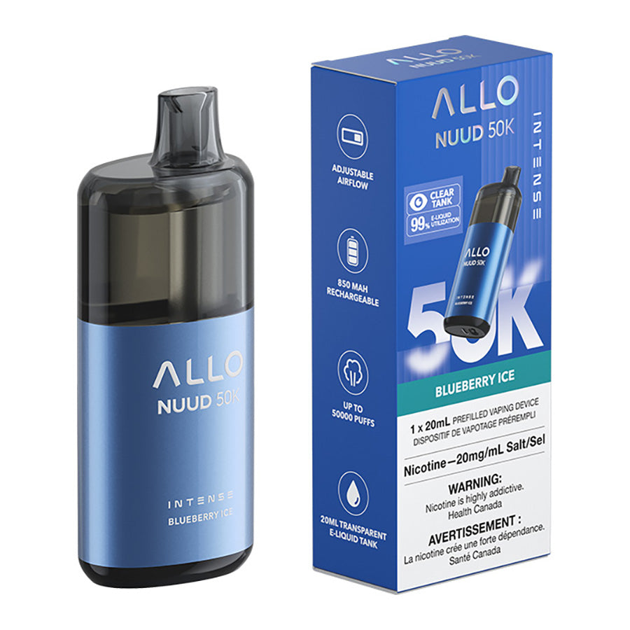 Allo Intense Nuud 50K Disposable Vape Device - Blueberry Ice 20ml| Free Shipping $75+ NVB Inc. Allo Intense Nuud 50K Disposable Vape Device - Blueberry Ice 20ml| Free Shipping $75+ NVB Inc.