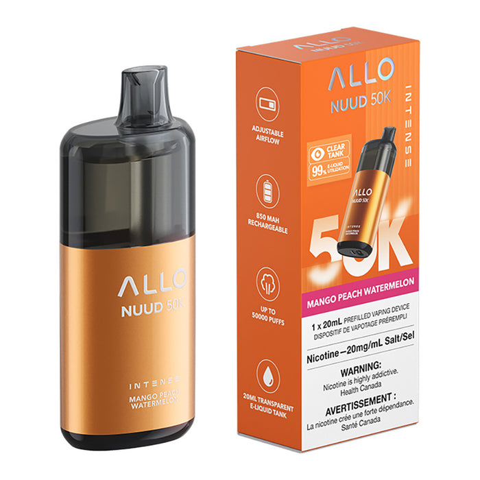 Allo Intense Nuud 50K Disposable Vape Device - Mango Peach 20ml
