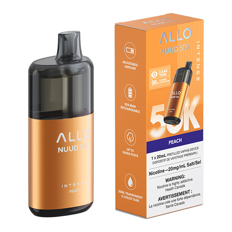 Allo Intense Nuud 50K Disposable Vape Device - Peach 20ml| Free Shipping $75+ NVB Inc. Allo Intense Nuud 50K Disposable Vape Device - Peach 20ml| Free Shipping $75+ NVB Inc.