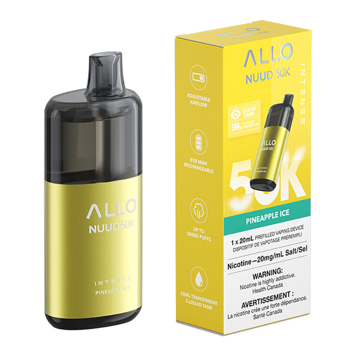 Allo Intense Nuud 50K Disposable Vape Device - Pineapple Ice 20ml