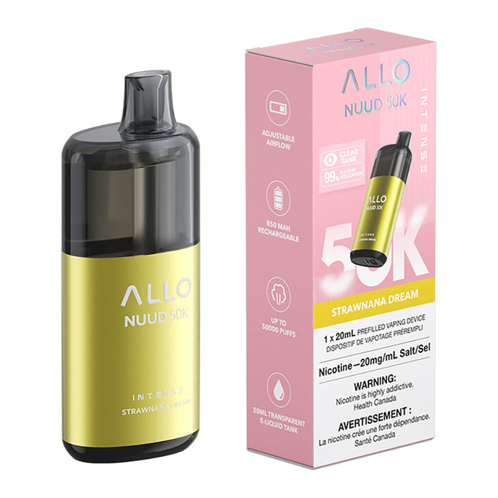Allo Intense Nuud 50K Disposable Vape Device - Strawnana Dream 20ml
