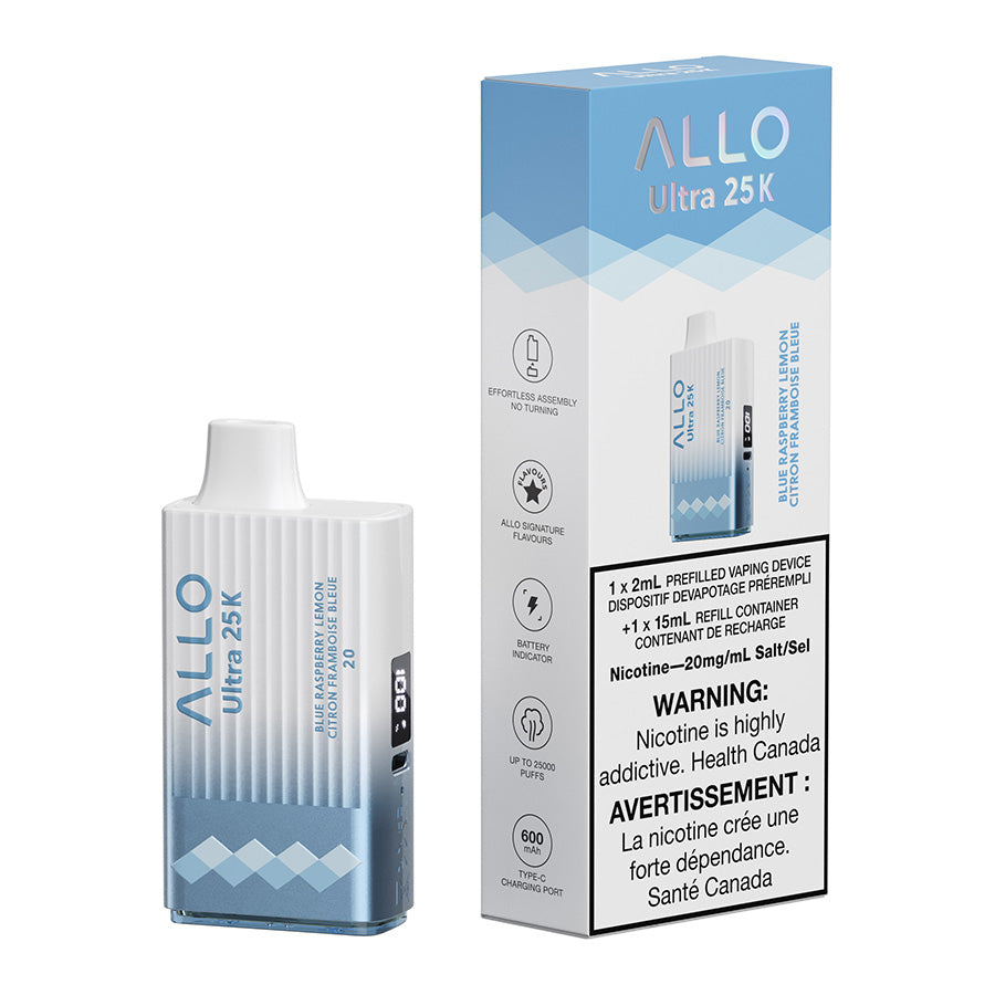 Allo Ultra 25K Disposable Vape Device - Blue Raspberry Lemon 17ml| Free Shipping $75+ NVB Inc. Allo Ultra 25K Disposable Vape Device - Blue Raspberry Lemon 17ml| Free Shipping $75+ NVB Inc.