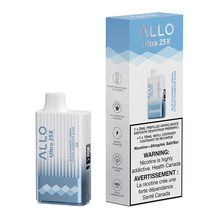 Allo Ultra 25K Disposable Vape Device - Blue Raspberry Lemon 17ml
