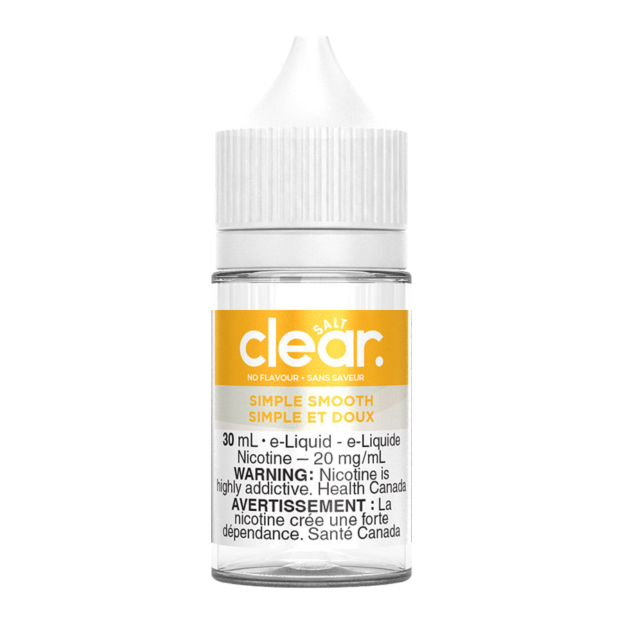 Clear Salt Nic E-liquid - Simple Smooth 30ml | Free Shipping $75+ NVB Inc. Clear Salt Nic E-liquid - Simple Smooth 30ml | Free Shipping $75+ NVB Inc.