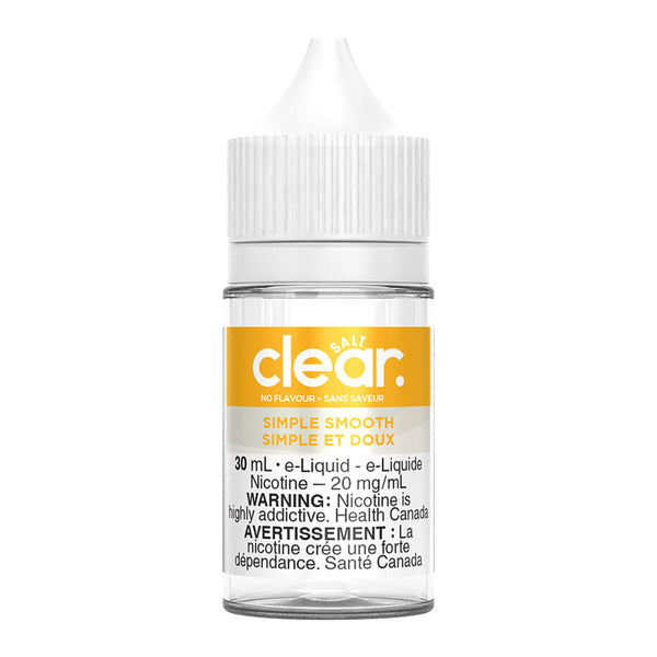Clear Salt Nic E-liquid - Simple Smooth 30ml | Free Shipping $75+  NVB Inc.