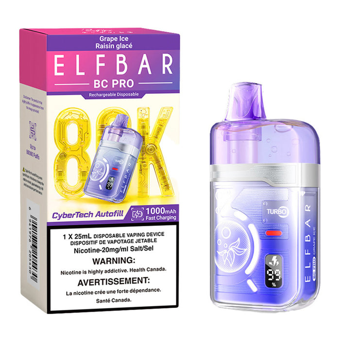 Elf Bar BC Pro 80K Disposable Vape Device - Grape Ice 25ml