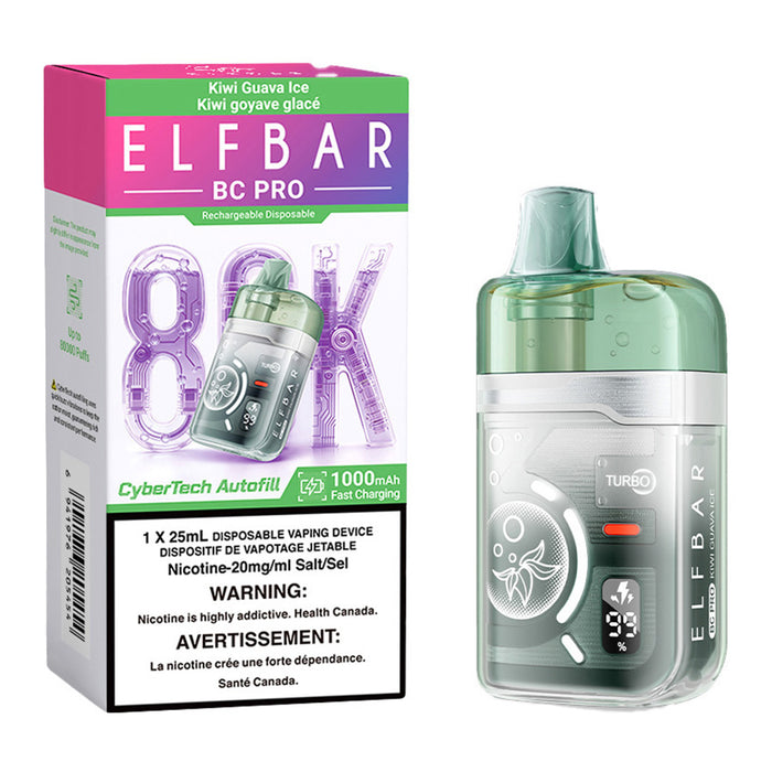 Elf Bar BC Pro 80K Disposable Vape Device - Kiwi Guava Ice 25ml