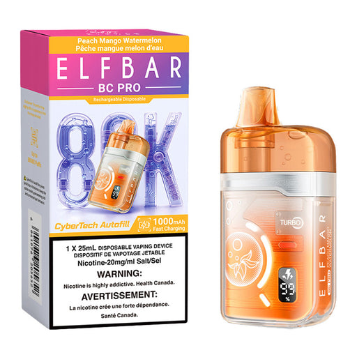 Elf Bar BC Pro 80K Disposable Vape Device - Peach Mango Watermelon 25ml