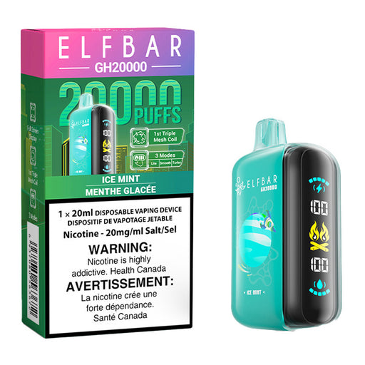 Elf Bar GH20K Disposable Vape Device - Ice Mint 20ml | Free Shipping $75+ NVB Inc. Elf Bar GH20K Disposable Vape Device - Ice Mint 20ml | Free Shipping $75+ NVB Inc.
