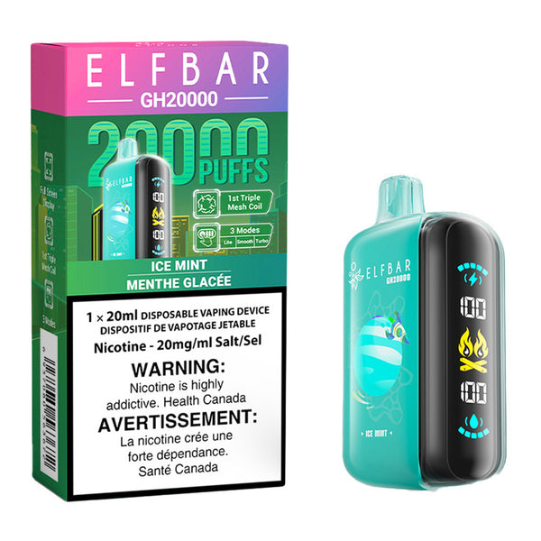 Elf Bar GH20K Disposable Vape Device - Ice Mint 20ml | Free Shipping $75+ NVB Inc. Elf Bar GH20K Disposable Vape Device - Ice Mint 20ml | Free Shipping $75+ NVB Inc.