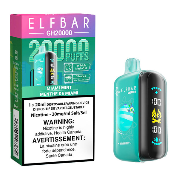 Elf Bar GH20K Disposable Vape Device - Miami Mint 20ml | Free Shipping $75+ NVB Inc. Elf Bar GH20K Disposable Vape Device - Miami Mint 20ml | Free Shipping $75+ NVB Inc.