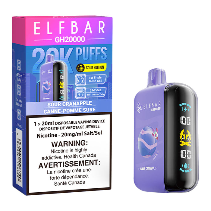 Elf Bar GH20K Disposable Vape Device - Sour Cranapple 20ml | Free Shipping $75+ NVB Inc. Elf Bar GH20K Disposable Vape Device - Sour Cranapple 20ml | Free Shipping $75+ NVB Inc.
