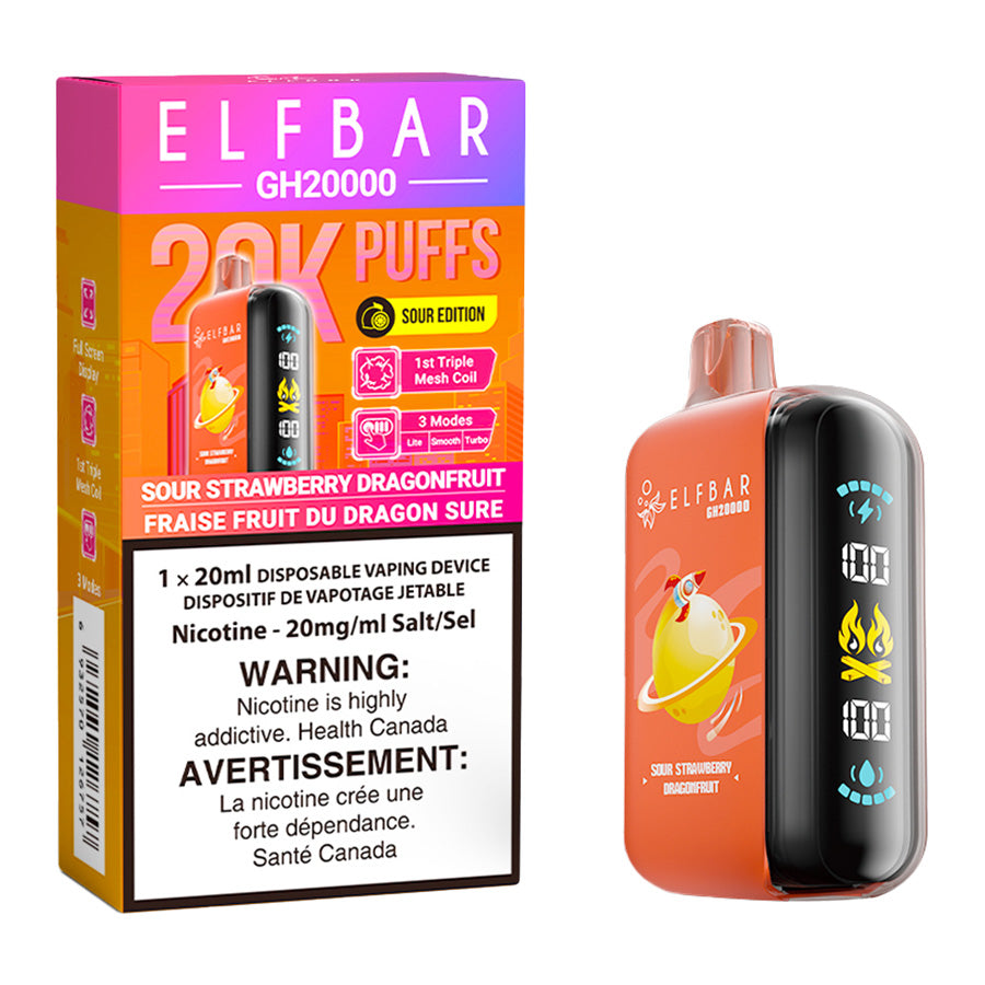 Elf Bar GH20K Disposable Vape Device - Sour Strawberry Dragonfruit 20ml | Free Shipping $75+ NVB Inc. Elf Bar GH20K Disposable Vape Device - Sour Strawberry Dragonfruit 20ml | Free Shipping $75+ NVB Inc.
