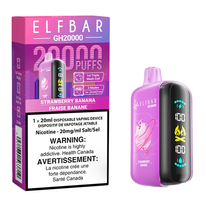 Elf Bar GH20K Disposable Vape Device - Strawberry Banana 20ml | Free Shipping $75+ NVB Inc. Elf Bar GH20K Disposable Vape Device - Strawberry Banana 20ml | Free Shipping $75+ NVB Inc.