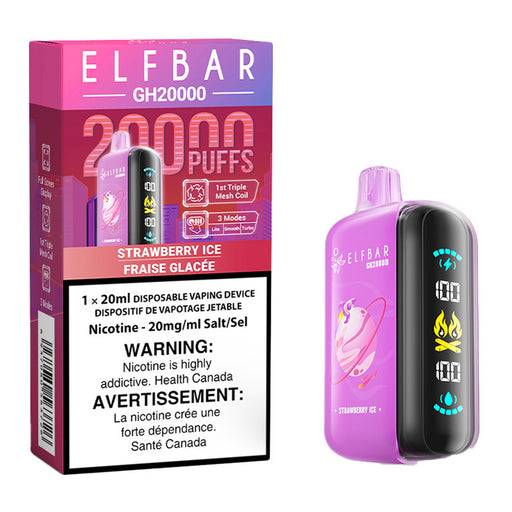 Elf Bar GH20K Disposable Vape Device - Strawberry Ice 20ml