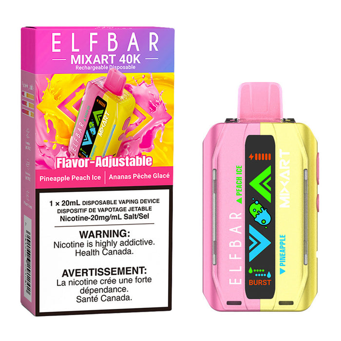 Elf Bar MixArt 40K Disposable Vape Device - Pineapple Peach Ice 20ml