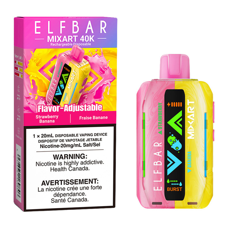 Elf Bar MixArt 40K Disposable Vape Device - Strawberry Banana 20ml | Free Shipping $75+ NVB Inc. Elf Bar MixArt 40K Disposable Vape Device - Strawberry Banana 20ml | Free Shipping $75+ NVB Inc.