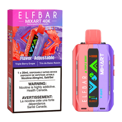 Elf Bar MixArt 40K Disposable Vape Device - Triple Berry Grape 20ml | Free Shipping $75+ NVB Inc. Elf Bar MixArt 40K Disposable Vape Device - Triple Berry Grape 20ml | Free Shipping $75+ NVB Inc.