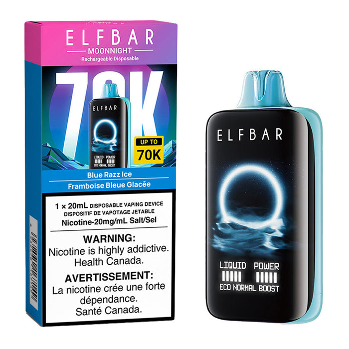 Elf Bar MoonNight 70K Disposable Vape Device - Blue Razz Ice 20ml