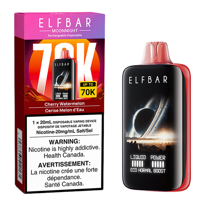 Elf Bar MoonNight 70K Disposable Vape Device - Cherry Watermelon 20ml | Free Shipping $75+ NVB Inc. Elf Bar MoonNight 70K Disposable Vape Device - Cherry Watermelon 20ml | Free Shipping $75+ NVB Inc.