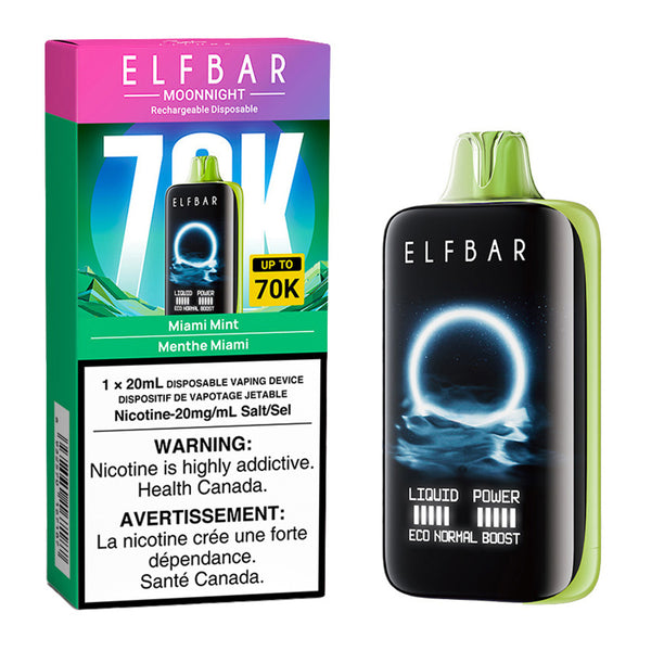 Elf Bar MoonNight 70K Disposable Vape Device - Miami Mint 20ml | Free Shipping $75+ NVB Inc. Elf Bar MoonNight 70K Disposable Vape Device - Miami Mint 20ml | Free Shipping $75+ NVB Inc.