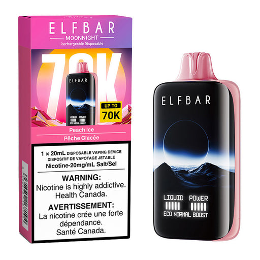 Elf Bar MoonNight 70K Disposable Vape Device - Peach Ice 20ml