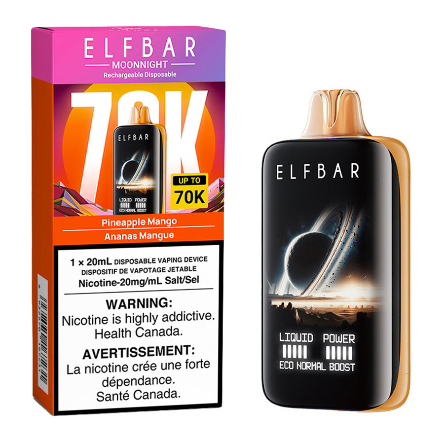 Elf Bar MoonNight 70K Disposable Vape Device - Pineapple Mango 20ml | Free Shipping $75+ NVB Inc. Elf Bar MoonNight 70K Disposable Vape Device - Pineapple Mango 20ml | Free Shipping $75+ NVB Inc.