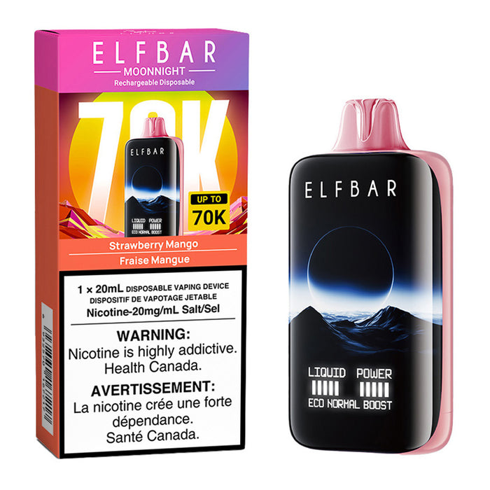 Elf Bar MoonNight 70K Disposable Vape Device - Strawberry Mango 20ml | Free Shipping $75+ NVB Inc. Elf Bar MoonNight 70K Disposable Vape Device - Strawberry Mango 20ml | Free Shipping $75+ NVB Inc.