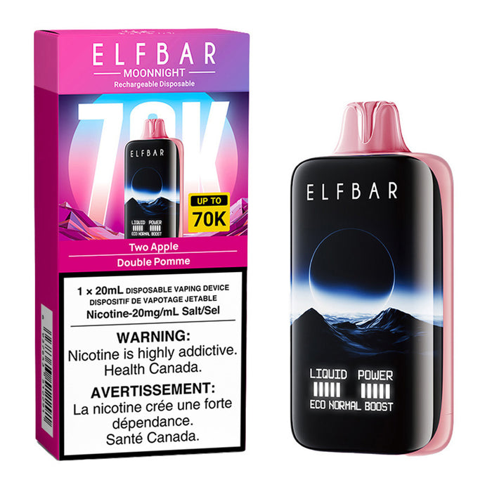 Elf Bar MoonNight 70K Disposable Vape Device - Two Apple 20ml