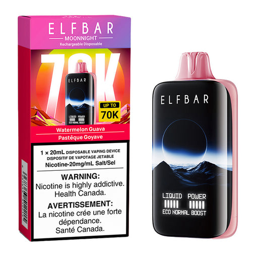 Elf Bar MoonNight 70K Disposable Vape Device - Watermelon Guava 20ml | Free Shipping $75+ NVB Inc. Elf Bar MoonNight 70K Disposable Vape Device - Watermelon Guava 20ml | Free Shipping $75+ NVB Inc.