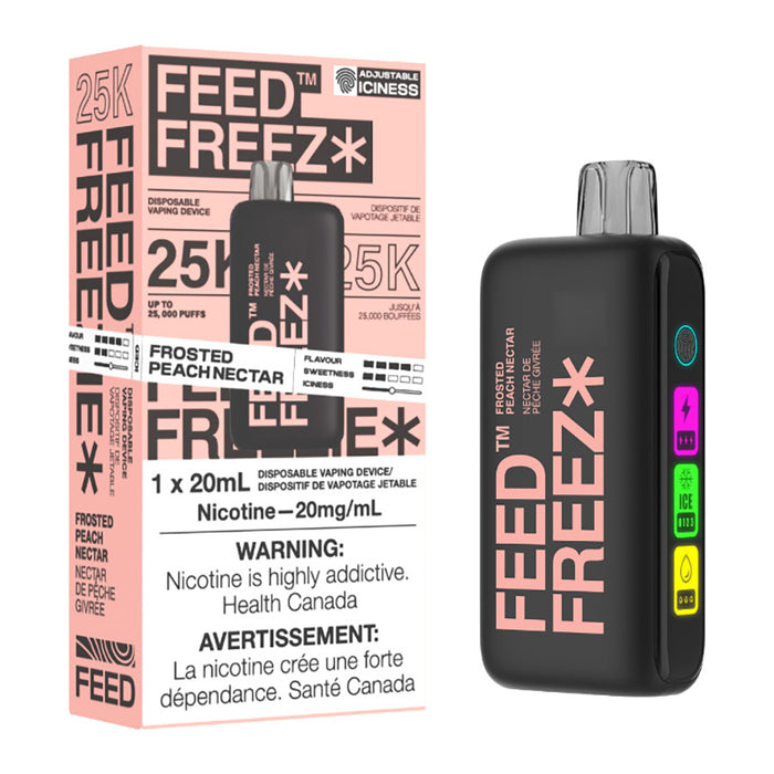 FEED Freez 25K Disposable Vape Device - Frosted Peach Nectar 20ml
