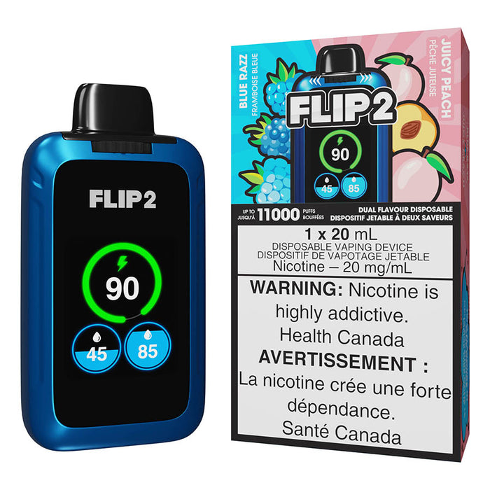 Flip 2 Disposable Vape Device - Blue Razz And Juicy Peach