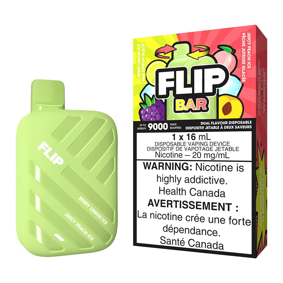 Flip Bar Disposable Vape Device - Berry Lemon Ice And Juicy Peach Ice 16ml | Free Shipping $75+ NVB Inc. Flip Bar Disposable Vape Device - Berry Lemon Ice And Juicy Peach Ice 16ml | Free Shipping $75+ NVB Inc.