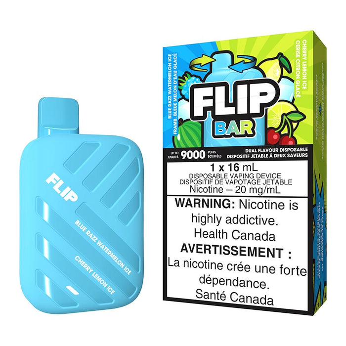 Flip Bar Disposable Vape Device - Blue Razz Watermelon Ice And Cherry Lemon Ice