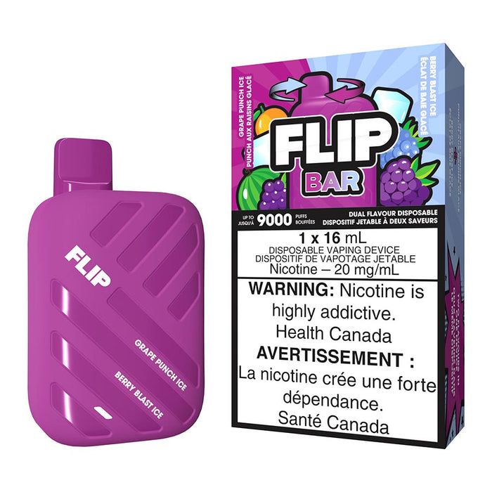 Flip Bar Disposable Vape Device - Grape Punch Ice And Berry Blast Ice