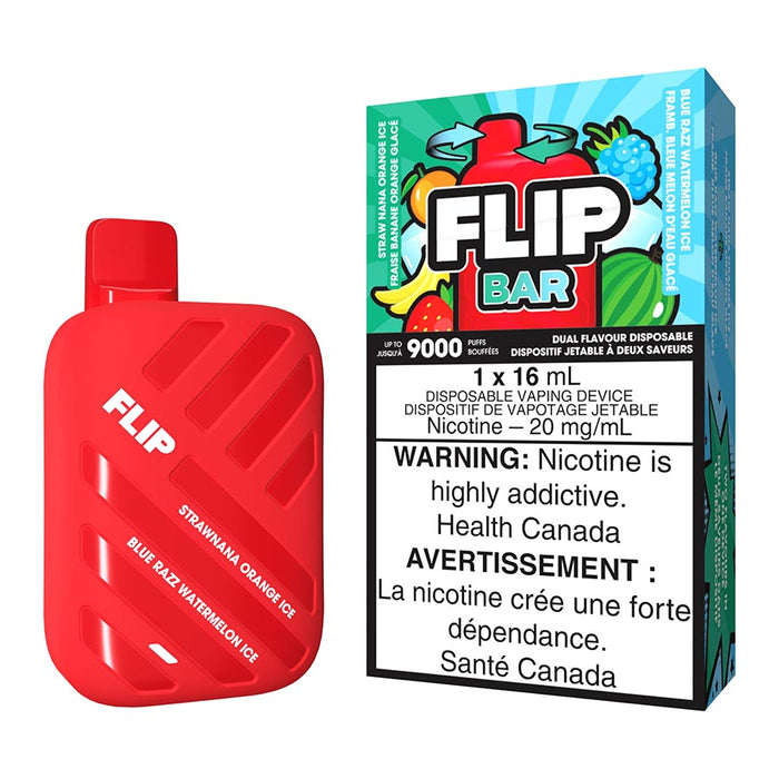 Flip Bar Disposable Vape Device - Straw Nana Orange Ice And Blue Razz Watermelon Ice