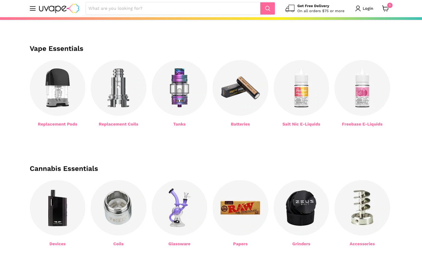 New homepage essentials collections