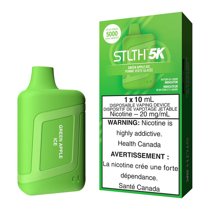STLTH 5K Disposable Vape Device - Green Apple Ice