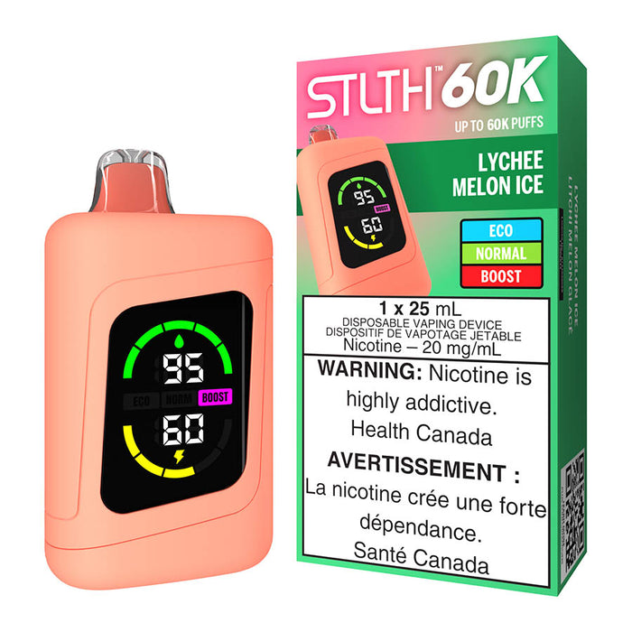 STLTH 60K Disposable Vape Device - Lychee Melon Ice